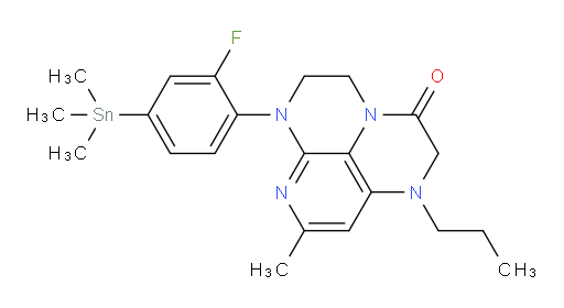 6-(2-fluoro-4-(trimethylstannyl)phenyl)-8-methyl-1-propyl-1,2,5,6-tetrahydro-1,3a,6,7-tetraazaphenalen-3(4H)-one