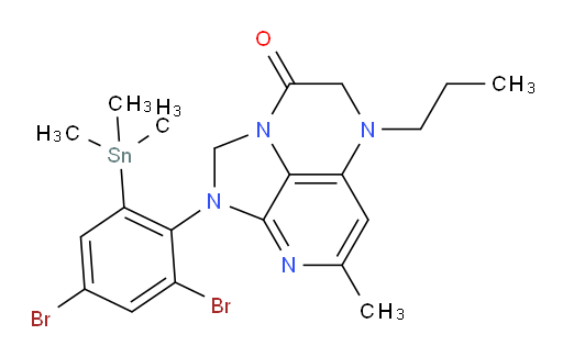 1-(2,4-dibromo-6-(trimethylstannyl)phenyl)-7-methyl-5-propyl-4,5-dihydro-1H-1,2a,5,8-tetraazaacenaphthylen-3(2H)-one