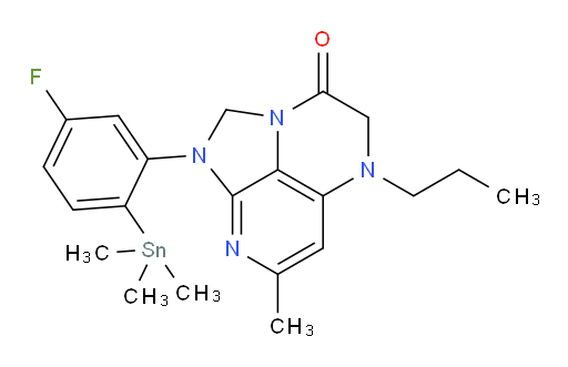 1-(5-fluoro-2-(trimethylstannyl)phenyl)-7-methyl-5-propyl-4,5-dihydro-1H-1,2a,5,8-tetraazaacenaphthylen-3(2H)-one