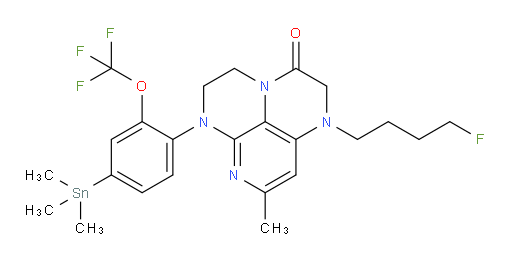 1-(4-fluorobutyl)-8-methyl-6-(2-(trifluoromethoxy)-4-(trimethylstannyl)phenyl)-1,2,5,6-tetrahydro-1,3a,6,7-tetraazaphenalen-3(4H)-one