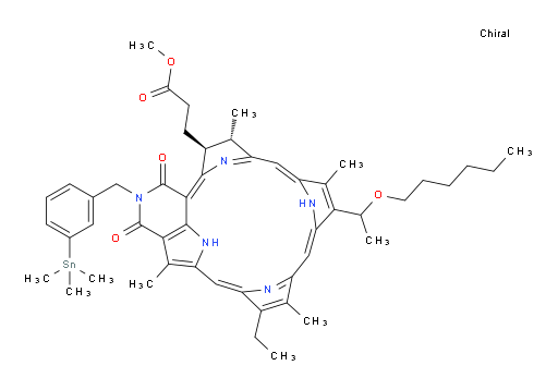Methyl (15S,16S)-5-ethyl-10-[1-(hexyloxy)ethyl]-1,15,16,18,19,20-hexahydro-6,11,15,22-tetramethyl-18,20-dioxo-19-[[3-(trimethylstannyl)phenyl]methyl]-9,12-imino-2,21-metheno-7,4:14,17-dinitrilo-4H-pyrido[4,3-b]azacyclononadecine-16-propanoate