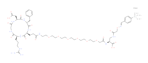 (S)-27-((2S,5S,11S,14R)-14-benzyl-11-(carboxymethyl)-5-(3-guanidinopropyl)-3,6,9,12,15-pentaoxo-1,4,7,10,13-pentaazacyclopentadecan-2-yl)-4,25-dioxo-2-((2-(((E)-(4-(trimethylstannyl)benzylidene)amino)oxy)acetamido)methyl)-6,9,12,15,18,21-hexaoxa-3,24-diazaheptacosan-1-oic acid