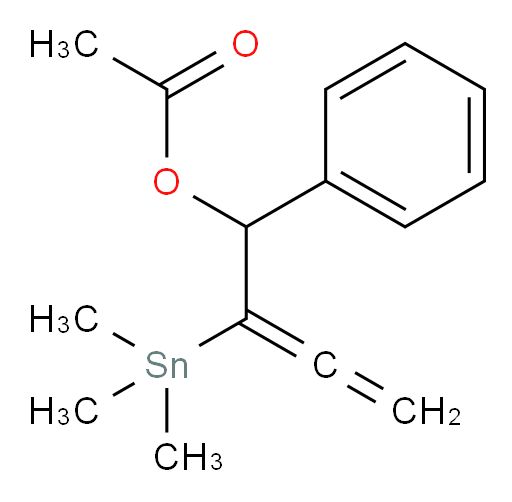 1-phenyl-2-(trimethylstannyl)buta-2,3-dien-1-yl acetate