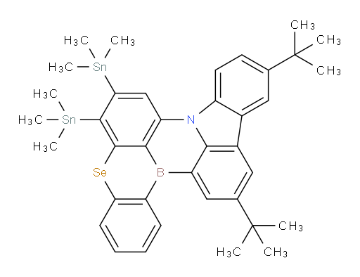 11,14-di-tert-butyl-6,7-bis(trimethylstannyl)-5-selena-8b-aza-15b-borabenzo[a]naphtho[1,2,3-hi]aceanthrylene