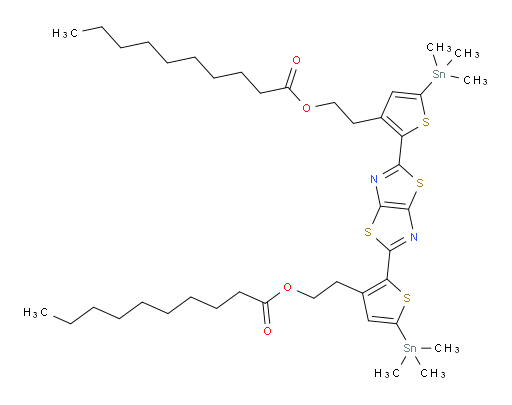(2,2'-(thiazolo[5,4-d]thiazole-2,5-diyl)bis(5-(trimethylstannyl)thiophene-3,2-diyl))bis(ethane-2,1-diyl) bis(decanoate)