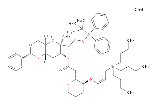 (2R,4aR,6S,7R,8aS)-6-(2-((tert-butyldiphenylsilyl)oxy)ethyl)-4a,6-dimethyl-2-phenylhexahydropyrano[3,2-d][1,3]dioxin-7-yl 2-((2R,3S)-3-(((Z)-3-(tributylstannyl)prop-1-en-1-yl)oxy)tetrahydro-2H-pyran-2-yl)acetate