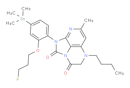 5-butyl-1-(2-(3-fluoropropoxy)-4-(trimethylstannyl)phenyl)-7-methyl-4,5-dihydro-1H-1,2a,5,8-tetraazaacenaphthylene-2,3-dione