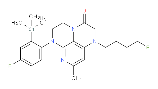 6-(4-fluoro-2-(trimethylstannyl)phenyl)-1-(4-fluorobutyl)-8-methyl-1,2,5,6-tetrahydro-1,3a,6,7-tetraazaphenalen-3(4H)-one