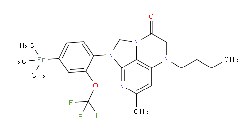 5-butyl-7-methyl-1-(2-(trifluoromethoxy)-4-(trimethylstannyl)phenyl)-4,5-dihydro-1H-1,2a,5,8-tetraazaacenaphthylen-3(2H)-one