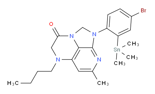 1-(4-bromo-2-(trimethylstannyl)phenyl)-5-butyl-7-methyl-4,5-dihydro-1H-1,2a,5,8-tetraazaacenaphthylen-3(2H)-one