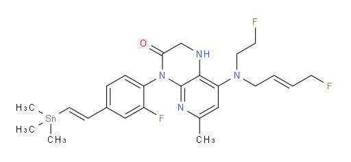 4-(2-fluoro-4-((E)-2-(trimethylstannyl)vinyl)phenyl)-8-(((E)-4-fluorobut-2-en-1-yl)(2-fluoroethyl)amino)-6-methyl-1,2-dihydropyrido[2,3-b]pyrazin-3(4H)-one