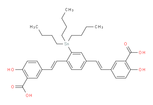 5,5'-((1E,1'E)-(2-(三丁基锡基)-1,4-苯二基)双(乙烯-2,1-二基))双(2-羟基苯甲酸)