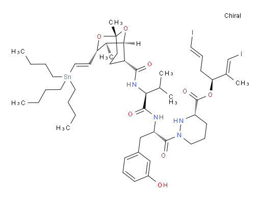 (S)-(S,1E,5E)-1,6-二碘-2-甲基六-1,5-二烯-3-基 1-((S)-2-((S)-2-((1R,3R,4R,5R,6R)-1,4-二甲基-3-((E)-2-(三丁基锡基)乙烯基)-2,9-二氧杂双环[3.3.1]壬烷-6-甲酰胺基)-3-甲基butan乙酰胺基)-3-(3-羟基苯基)丙酰)六氢哒嗪-3-甲酸酯