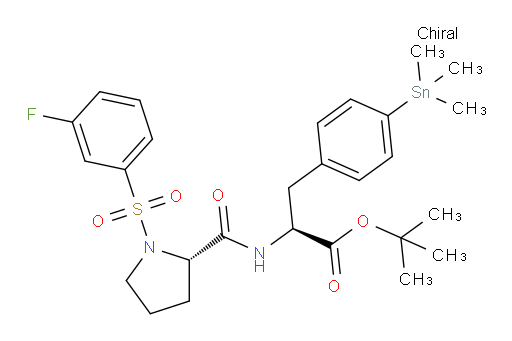 (S)-叔丁基 2-((S)-1-((3-氟苯基)磺酰基)吡咯烷-2-甲酰胺基)-3-(4-(三甲基锡基)苯基)丙酸酯