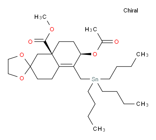 (6'R,8a'R)-methyl 6'-acetoxy-5'-((tributylstannyl)methyl)-3',4',6',7',8',8a'-hexahydro-1'H-spiro[[1,3]dioxolane-2,2'-naphthalene]-8a'-carboxylate