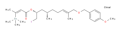 (Z)-(2R,4S,E)-1-iodo-9-((4-methoxybenzyl)oxy)-4,8-dimethylnon-7-en-2-yl 3-(trimethylstannyl)but-2-enoate