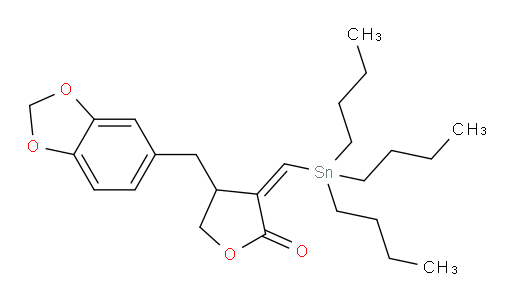 (Z)-4-(benzo[d][1,3]dioxol-5-ylmethyl)-3-((tributylstannyl)methylene)dihydrofuran-2(3H)-one