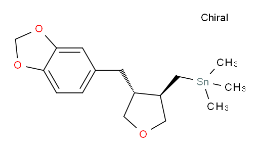(((3R,4R)-4-(benzo[d][1,3]dioxol-5-ylmethyl)tetrahydrofuran-3-yl)methyl)trimethylstannane
