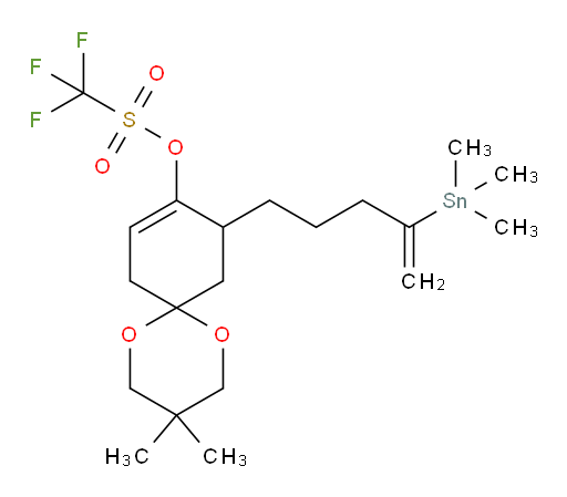 3,3-dimethyl-10-(4-(trimethylstannyl)pent-4-en-1-yl)-1,5-dioxaspiro[5.5]undec-8-en-9-yl trifluoromethanesulfonate