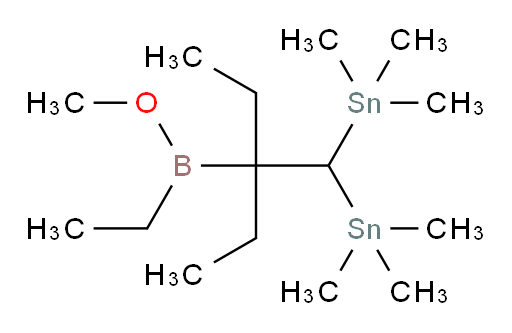 (2-ethyl-2-(ethyl(methoxy)boryl)butane-1,1-diyl)bis(trimethylstannane)