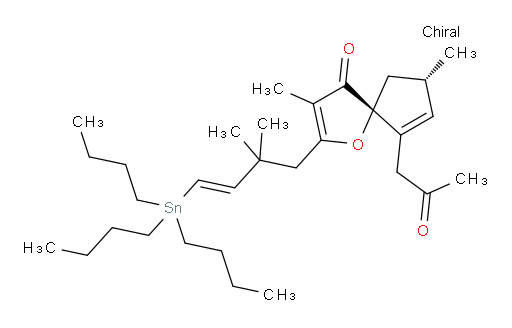 (5R,8S)-2-((E)-2,2-dimethyl-4-(tributylstannyl)but-3-en-1-yl)-3,8-dimethyl-6-(2-oxopropyl)-1-oxaspiro[4.4]nona-2,6-dien-4-one
