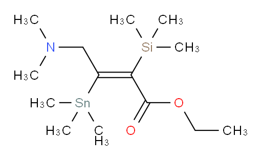 (E)-乙基 4-(二甲胺基)-2-(三甲基硅基)-3-(三甲基锡基)丁-2-烯酸酯