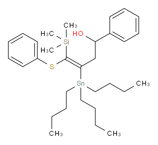 (Z)-1-phenyl-4-(phenylthio)-3-(tributylstannyl)-4-(trimethylsilyl)but-3-en-1-ol