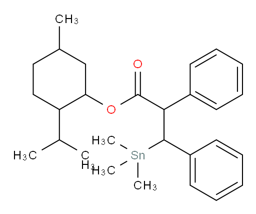 2-isopropyl-5-methylcyclohexyl 2,3-diphenyl-3-(trimethylstannyl)propanoate