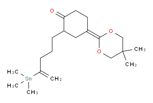 4-(5,5-dimethyl-1,3-dioxan-2-ylidene)-2-(4-(trimethylstannyl)pent-4-en-1-yl)cyclohexanone