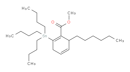 methyl 6-hexyl-2-(tributylstannyl)cyclohexa-1,4-dienecarboxylate