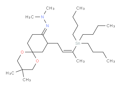 (E)-2-(3,3-dimethyl-8-((Z)-3-(tributylstannyl)but-2-en-1-yl)-1,5-dioxaspiro[5.5]undecan-9-ylidene)-1,1-dimethylhydrazine