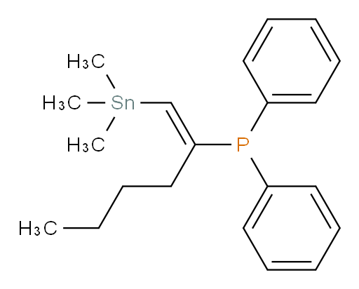(E)-二苯基(1-(三甲基锡基)己-1-烯-2-基)膦