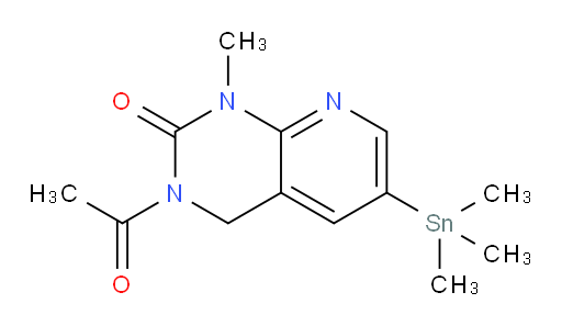 3-acetyl-1-methyl-6-(trimethylstannyl)-3,4-dihydropyrido[2,3-d]pyrimidin-2(1H)-one