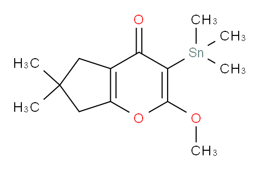 2-methoxy-6,6-dimethyl-3-(trimethylstannyl)-6,7-dihydrocyclopenta[b]pyran-4(5H)-one