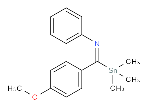 (E)-N-((4-methoxyphenyl)(trimethylstannyl)methylene)aniline