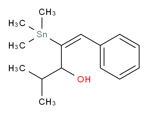 (E)-4-methyl-1-phenyl-2-(trimethylstannyl)pent-1-en-3-ol