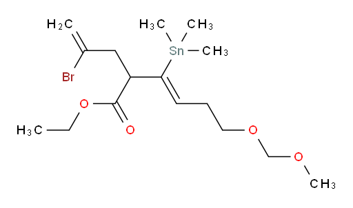 (Z)-ethyl 2-(2-bromoallyl)-6-(methoxymethoxy)-3-(trimethylstannyl)hex-3-enoate