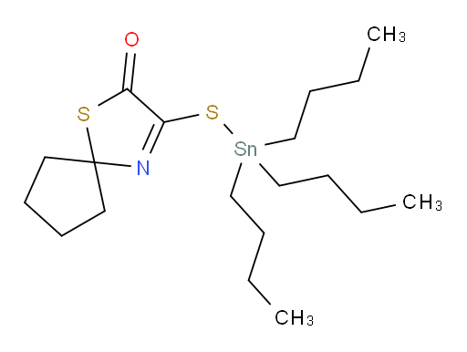 3-((tributylstannyl)thio)-1-thia-4-azaspiro[4.4]non-3-en-2-one