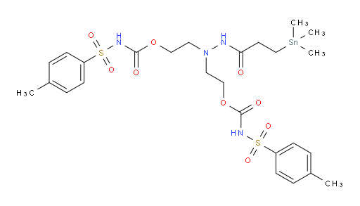 (2-(3-(trimethylstannyl)propanoyl)hydrazine-1,1-diyl)bis(ethane-2,1-diyl) bis(tosylcarbamate)