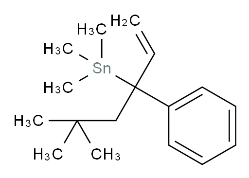 (5,5-dimethyl-3-phenylhex-1-en-3-yl)trimethylstannane