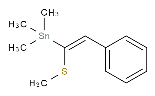 (E)-trimethyl(1-(methylthio)-2-phenylvinyl)stannane