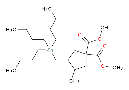(E)-dimethyl 3-methyl-4-((tributylstannyl)methylene)cyclopentane-1,1-dicarboxylate