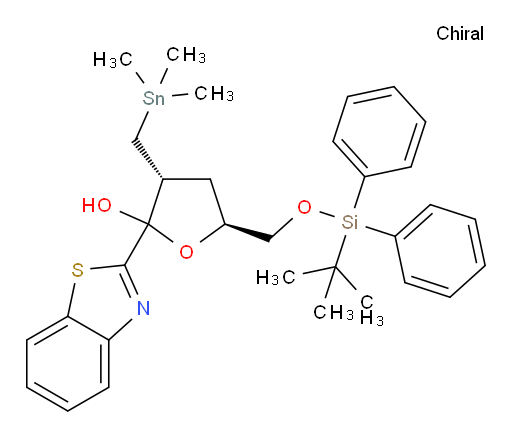 (3R,5S)-2-(benzo[d]thiazol-2-yl)-5-(((tert-butyldiphenylsilyl)oxy)methyl)-3-((trimethylstannyl)methyl)tetrahydrofuran-2-ol