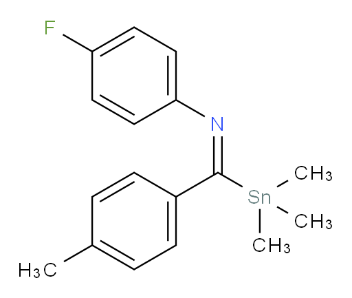 (E)-4-fluoro-N-(p-tolyl(trimethylstannyl)methylene)aniline