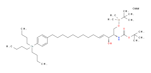 叔丁基 ((2S,3R,E)-1-((叔丁基二甲基sil氧基))-3-羟基-14-(4-(三丁基锡基)苯基)十四烷-4-烯-2-基)氨基甲酸酯