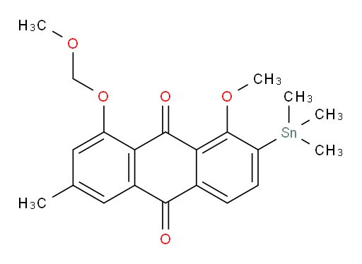 1-methoxy-8-(methoxymethoxy)-6-methyl-2-(trimethylstannyl)anthracene-9,10-dione