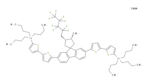 (5',5'''-((3R,4R)-3-methyl-4-(2,2,3,3,4,4,5,5,5-nonafluoropentyl)spiro[cyclopentane-1,9'-fluorene]-2',7'-diyl)bis([2,2'-bithiophene]-5',5-diyl))bis(tributylstannane)