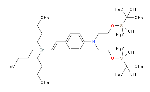 (E)-N,N-双(2-((叔丁基二甲基sil氧基))乙基)-4-(2-(三丁基锡基)乙烯基)苯胺