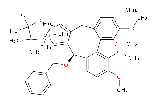 ((E)-((R,Z)-5-(benzyloxy)-1,2,11,12-tetramethoxy-7-((4,4,5,5-tetramethyl-1,3,2-dioxaborolan-2-yl)methylene)-7,8-dihydrodibenzo[a,c][8]annulen-6(5H)-ylidene)methyl)trimethylstannane