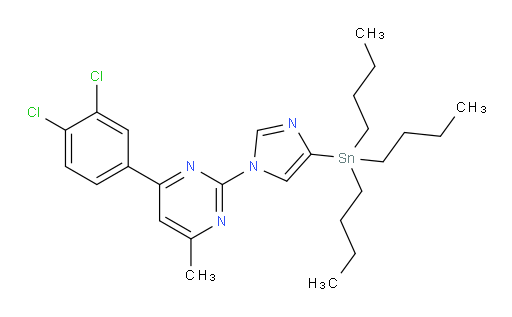 4-(3,4-dichlorophenyl)-6-methyl-2-(4-(tributylstannyl)-1H-imidazol-1-yl)pyrimidine